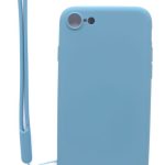 Back panel cover Evelatus Apple iPhone 7/8 Soft Touch Silicone Case with Strap Blue
