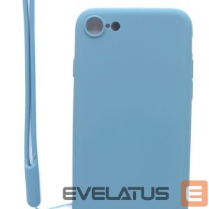Tagakaaned Evelatus Apple iPhone 7/8 Soft Touch Silicone Case with Strap Blue