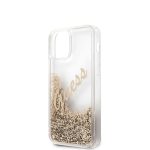 Tagakaaned Guess Apple iPhone 12 Mini 5.4'' Liquid Glitter Vintage Cover Gold