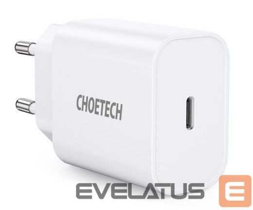 Adapter Choetech USB wall charger Type C PD 20W White