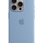 Back panel cover Apple - iPhone 15 Pro Max Silicone Case with MagSafe - Winter Blue 