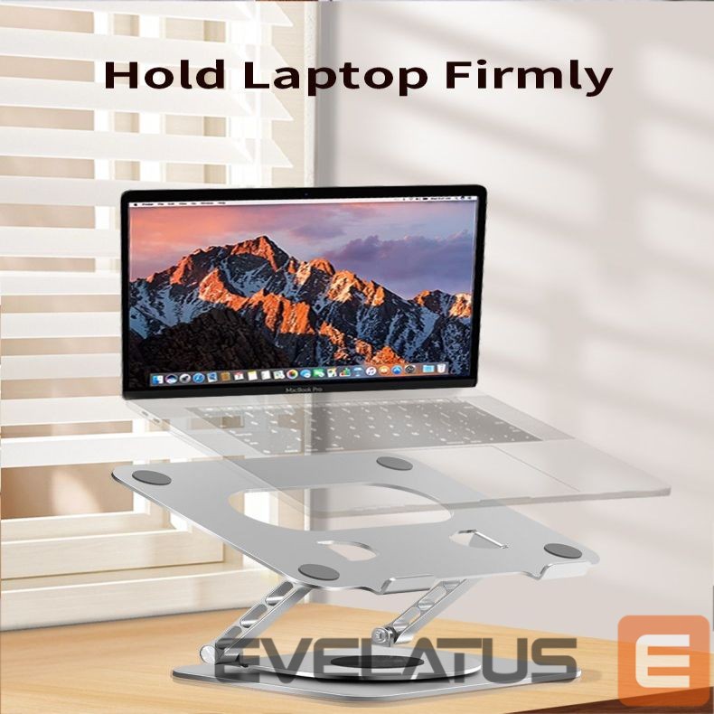 Hoidjad ja alused iLike STM5 Pro Metal Notebook / Tablet PC Holder Stand with Adjustable Perfect Angle & 360 Rotation Black Silver