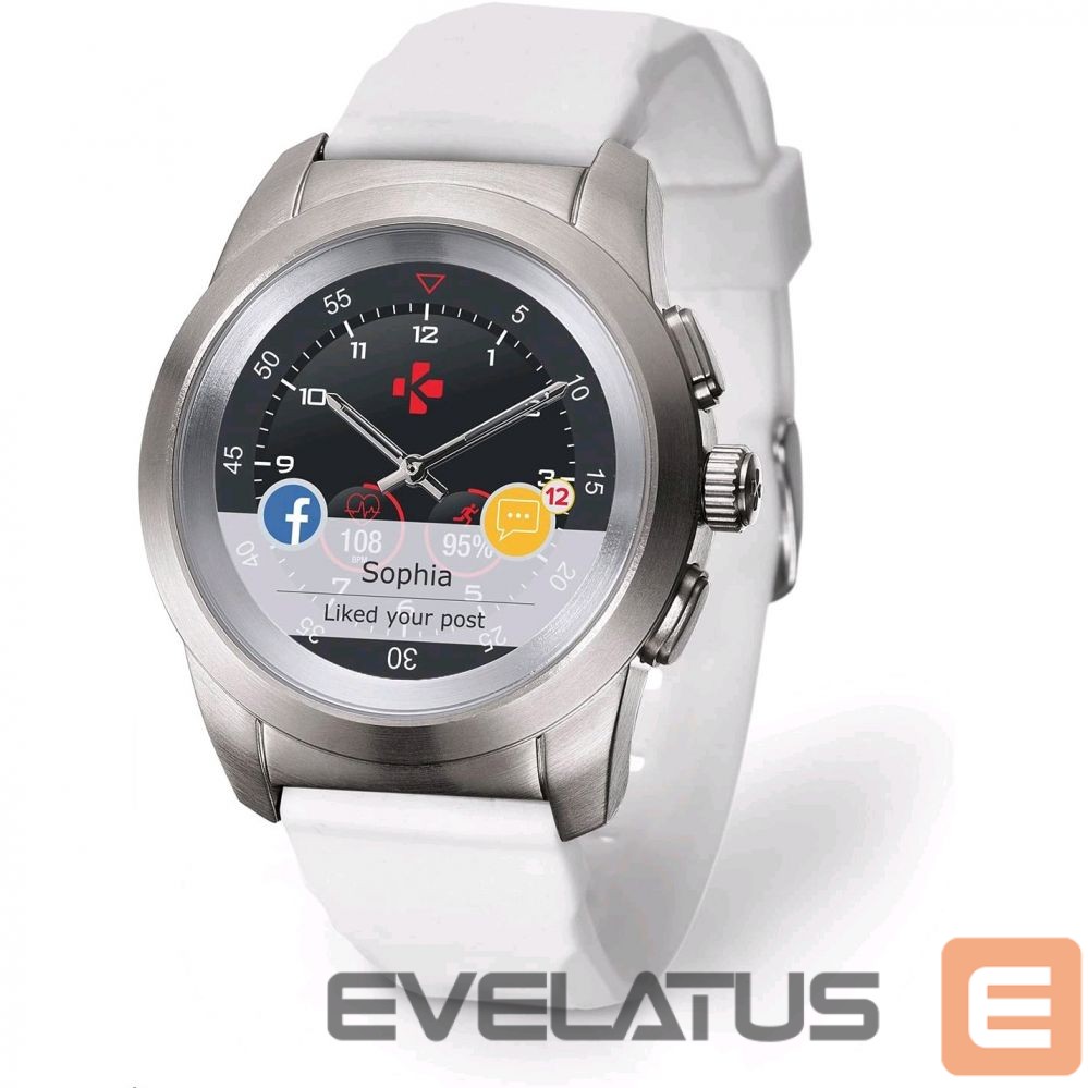 Умные часы MyKronoz ZeTime Smart Watch Silver/White Silicon Flat