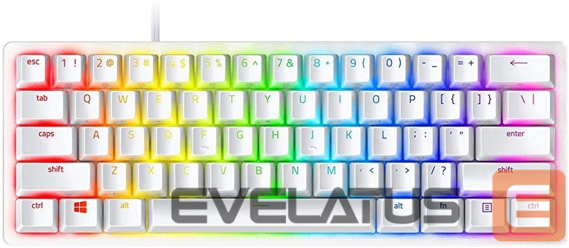 Компьютерная клавиатура Razer Huntsman Mini 60%, Gaming keyboard, Optical, RGB LED light, US, Mercury, Wired