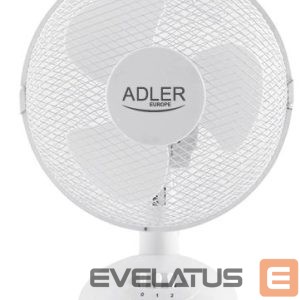 Ventilaator Adler  AD 7302 Desk Fan, Number of speeds 2, 60 W, Oscillation, Diameter 23 cm, White 
