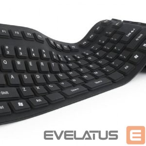 Arvuti klaviatuur Gembird  KEYBOARD FLEXIBLE USB ENG/BLACK KB-109F-B 