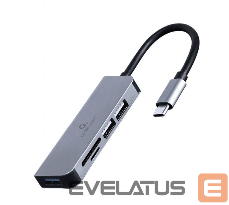 Converter Gembird I/O HUB USB-C 3PORT+CR/UHB-CM-CRU3P1U2P2-01