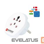 Üleminek Skross  Travel adapter Denmark, India - Israel to Europe White