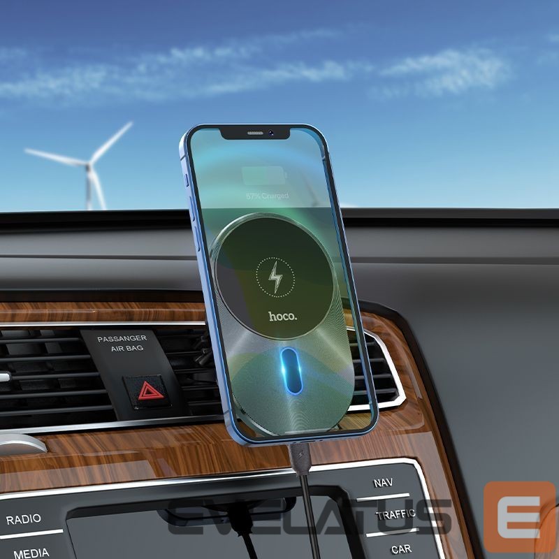 Auto holder Hoco CA91 Magic magnetic wireless fast charging car holder Wireless output: 5W/7.5W/10W/15W Grey