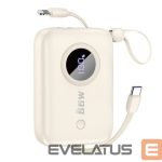 Išorinė baterija Dudao  PD22.5W built-in cable fast charge power bank 10000mAh White