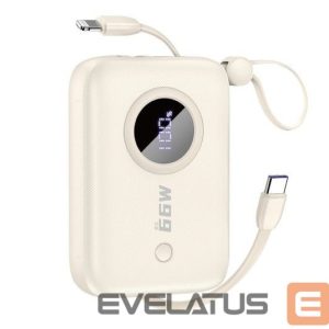 Väline aku Dudao  PD22.5W built-in cable fast charge power bank 10000mAh White