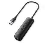 Üleminek Ugreen  4-in-1 USB HUB - 4x USB Type A 3.0 PD DC 12V 0.25m black (CM416 10915) Black