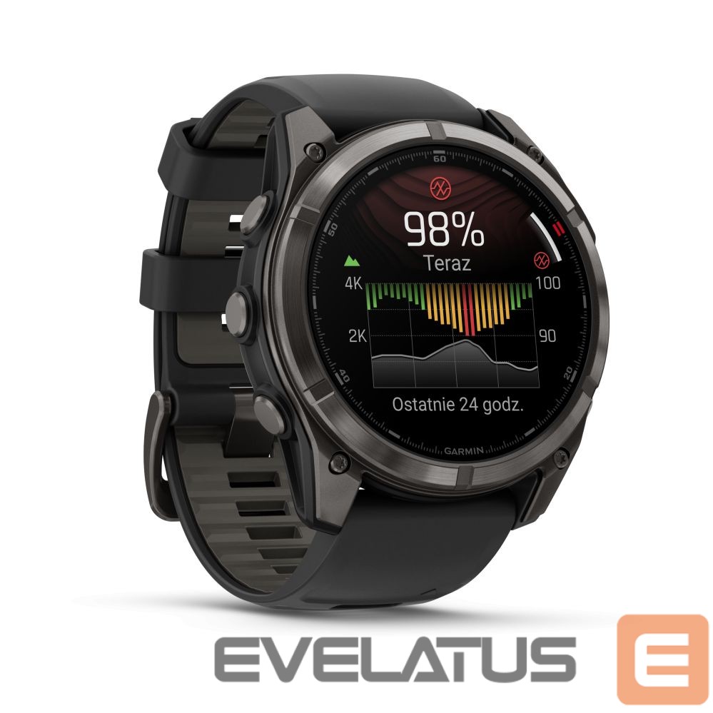 Умные часы Garmin fenix® 8 Pro – 51 mm, MicroLED
Sapphire, Carbon grey DLC titanium with Black/pebble grey silicone band