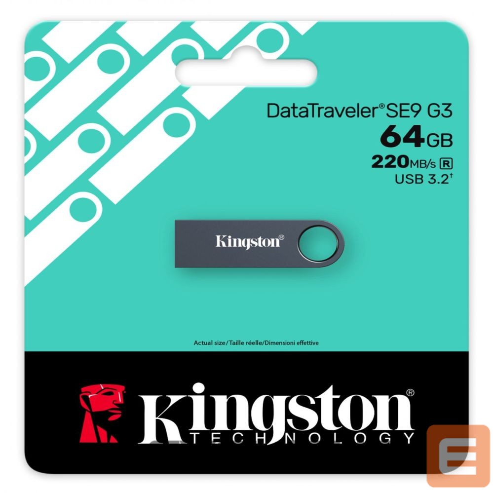 Mälupulk Kingston MEMORY DRIVE FLASH USB3.2 64GB/DTSE9 KE-U2X64-1AC