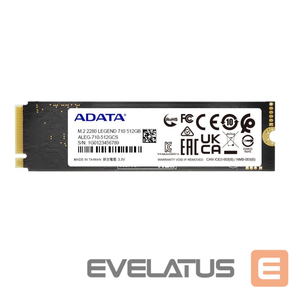 Arvuti komponendid ADATA ADATA LEGEND 710 512GB PCIe M.2 SSD