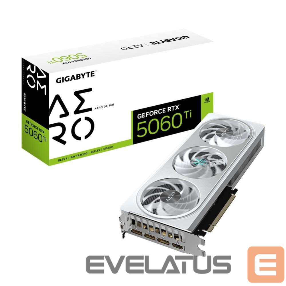 Графическая карта / Видеокарты Gigabyte Graphics Card||NVIDIA GeForce RTX 5060 Ti|16 GB|GDDR7|128 bit|PCIE 5.0 16x|GPU 2647 MHz|Triple slot Fansink|1xHDMI|3xDisplayPort|GV-N506TAEROOC-16GD1.0