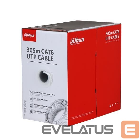 Võrgulülitid DAHUA CABLE CAT6 UTP 305M CCA WHITE/PFM922I-6UN-C-WHITE