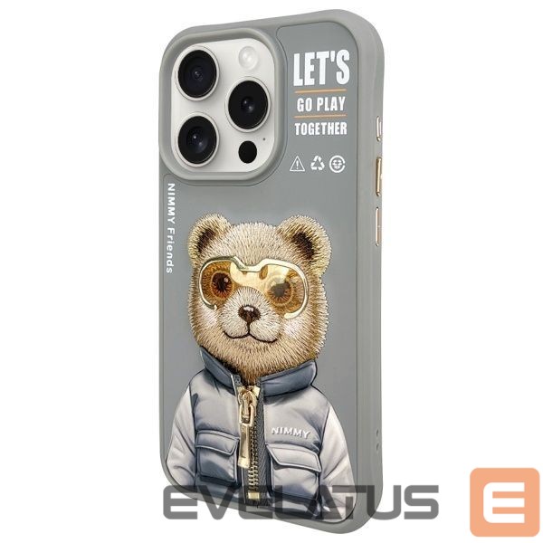Muud kaubad Nimmy Nimmy Cool&Cute 2.0 Bear Case for iPhone 15 Pro - Gray