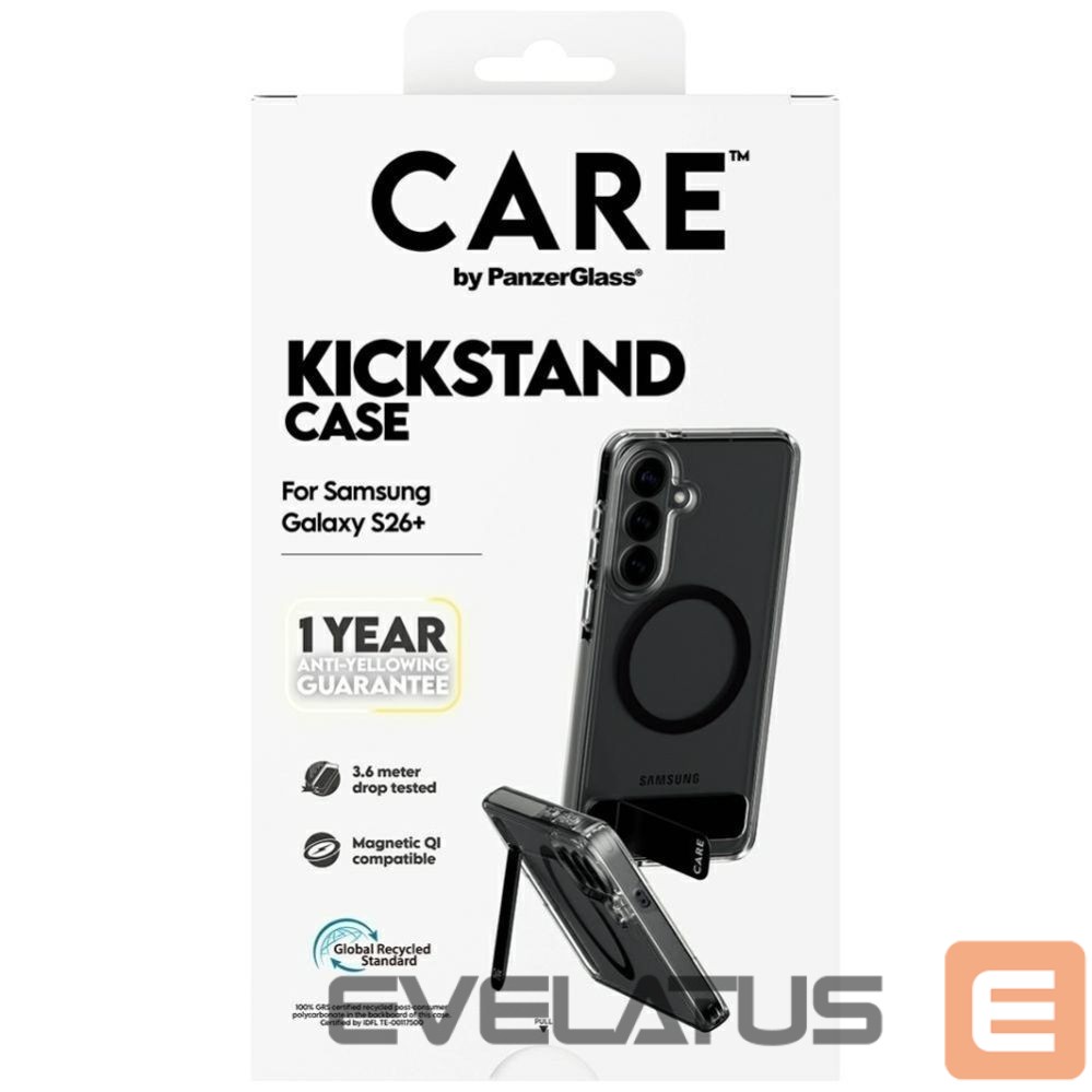 Muud kaubad Panzer Glass CARE by PanzerGlass Black Kickstand & QI Case for Samsung Galaxy S26+ - Transparent