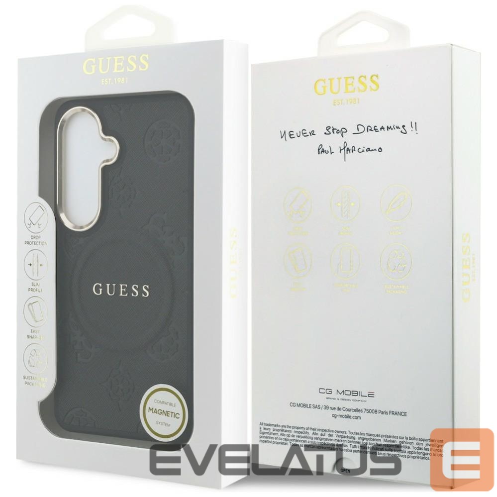 Muud kaubad Guess Guess Saffiano Peony Embossed Ring MagSafe case for Samsung Galaxy S26 - black