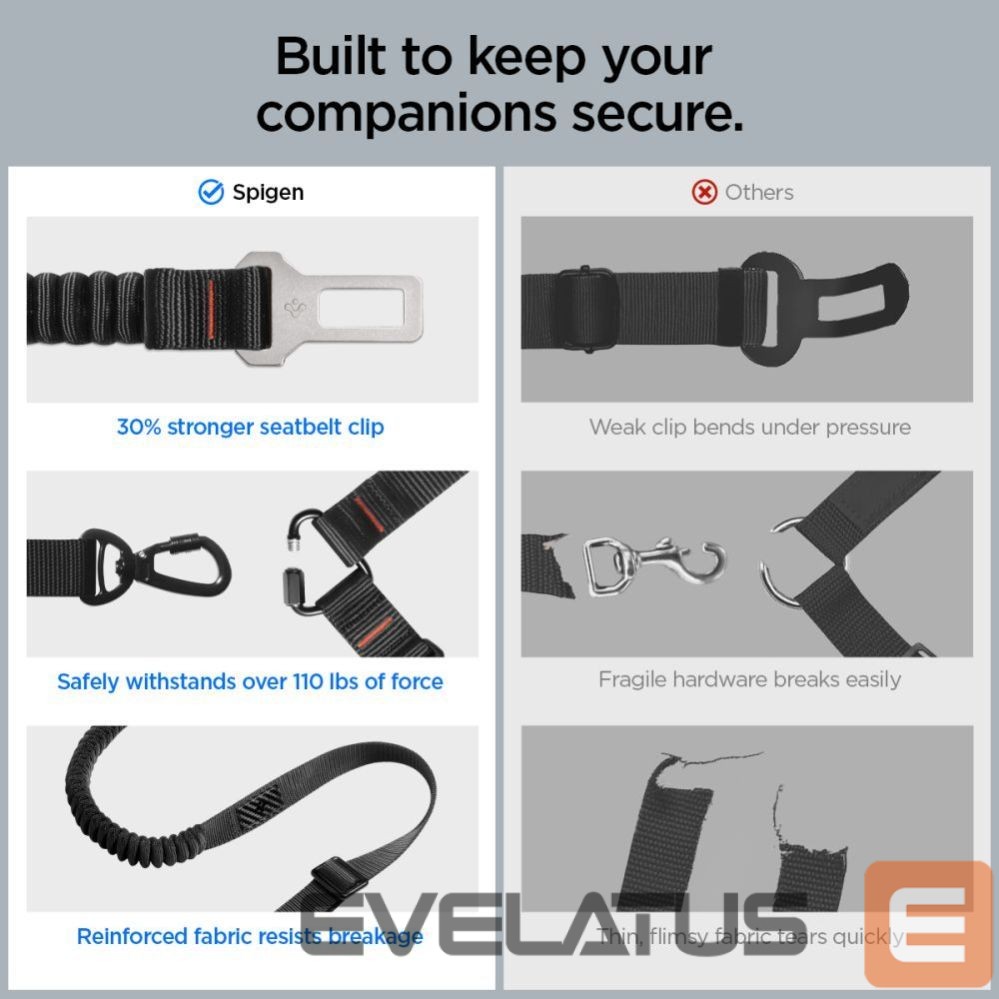 Other goods Spigen Spigen PS100 Universal Pet Seat Belt - Black