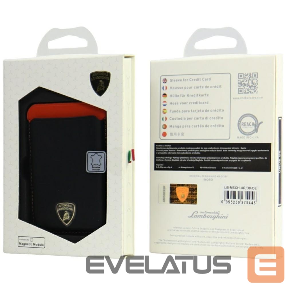 Other goods Audi Lamborghini Urus D8 Genuine Leather MagSafe Magnetic Phone Wallet - Black and Red