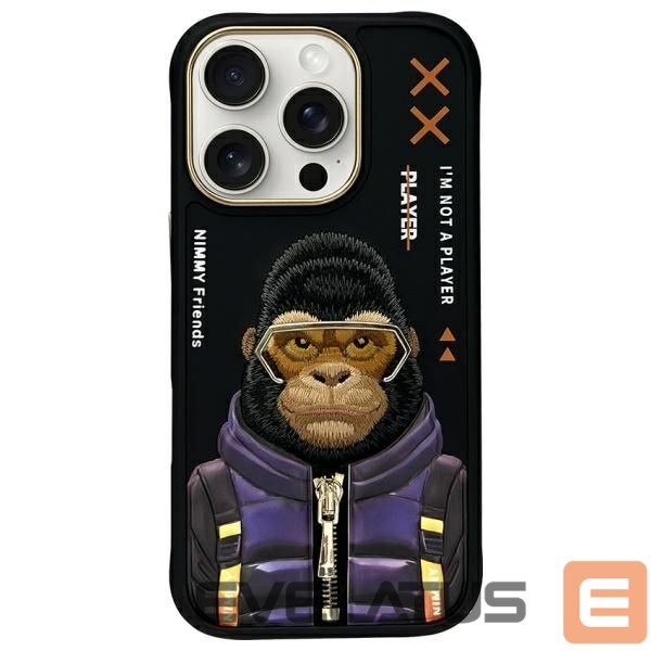 Muud kaubad Nimmy Nimmy Cool&Cute 2.0 Monkey Case for iPhone 16 Pro Max - Black