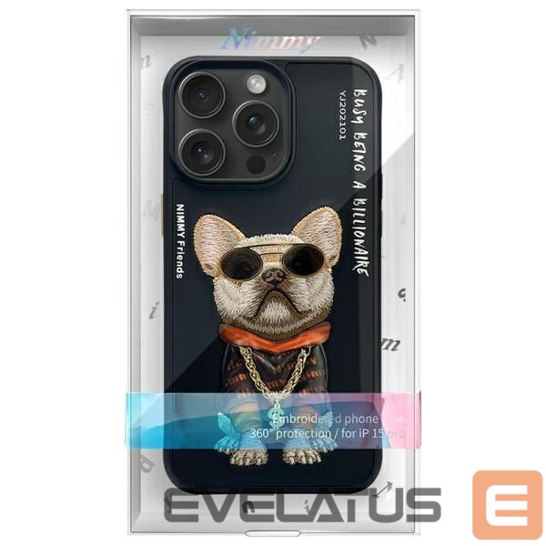 Muud kaubad Nimmy Nimmy Glasses Cool Dog Case for iPhone 15 Pro - Black