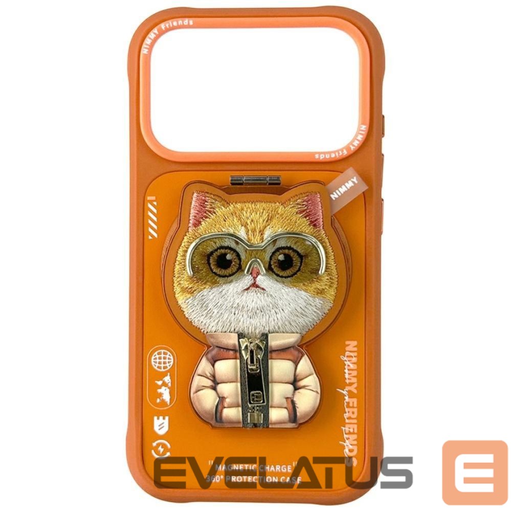 Muud kaubad Nimmy Nimmy Cool&Cute 2.0 Cat Case for iPhone 17 Pro with Magnetic Hanger - Orange