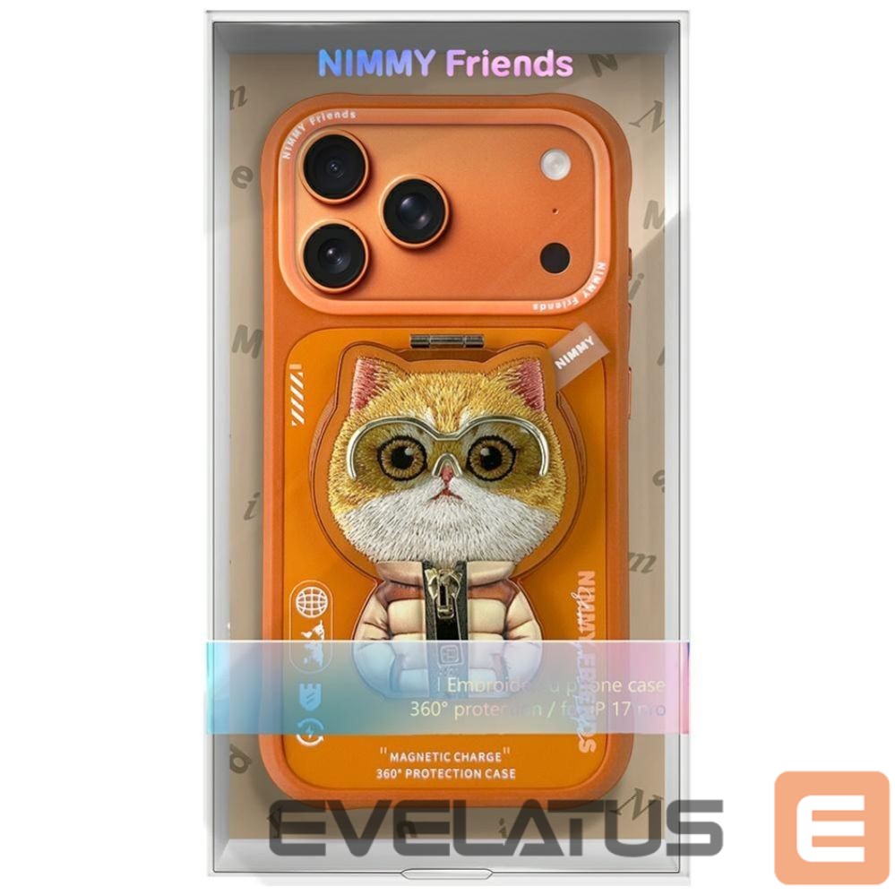 Muud kaubad Nimmy Nimmy Cool&Cute 2.0 Cat Case for iPhone 17 Pro with Magnetic Hanger - Orange