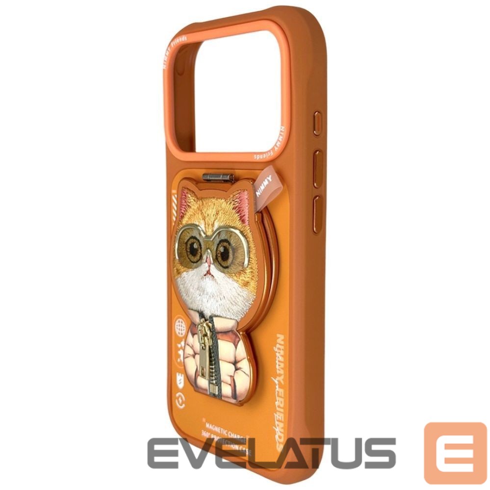 Muud kaubad Nimmy Nimmy Cool&Cute 2.0 Cat Case for iPhone 17 Pro with Magnetic Hanger - Orange