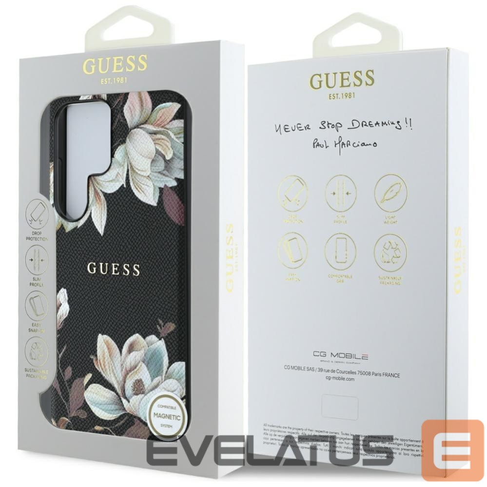 Other goods Guess Guess Grained Printed Flower Pattern MagSafe case for Samsung Galaxy S25 Ultra black