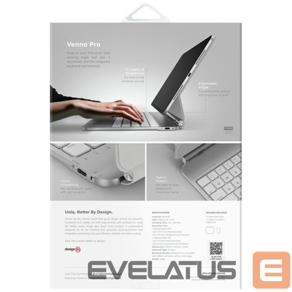 Other goods UNIQ Uniq Venno Pro Magnetic Smart Case with Keyboard for iPad Pro 11" (2024/2025) - White