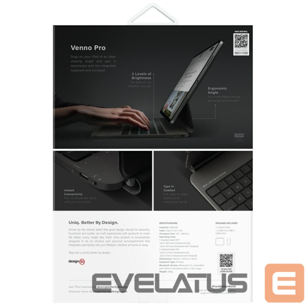 Other goods UNIQ Uniq Venno Pro Magnetic Smart Case with Keyboard for iPad Pro 11" (2024/2025) - Black