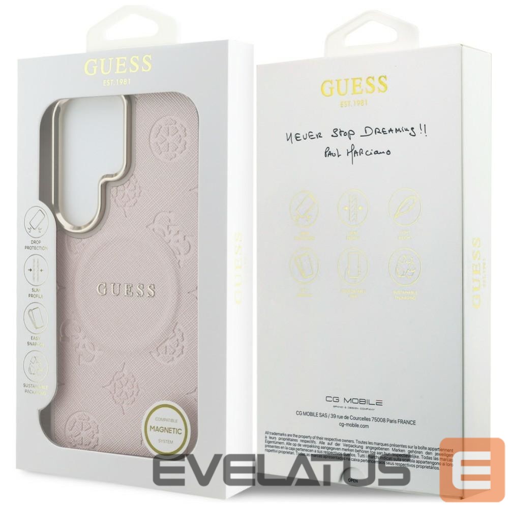 Muud kaubad Guess Guess Saffiano Peony Embossed Ring MagSafe Case for Samsung Galaxy S26 Ultra - Pink