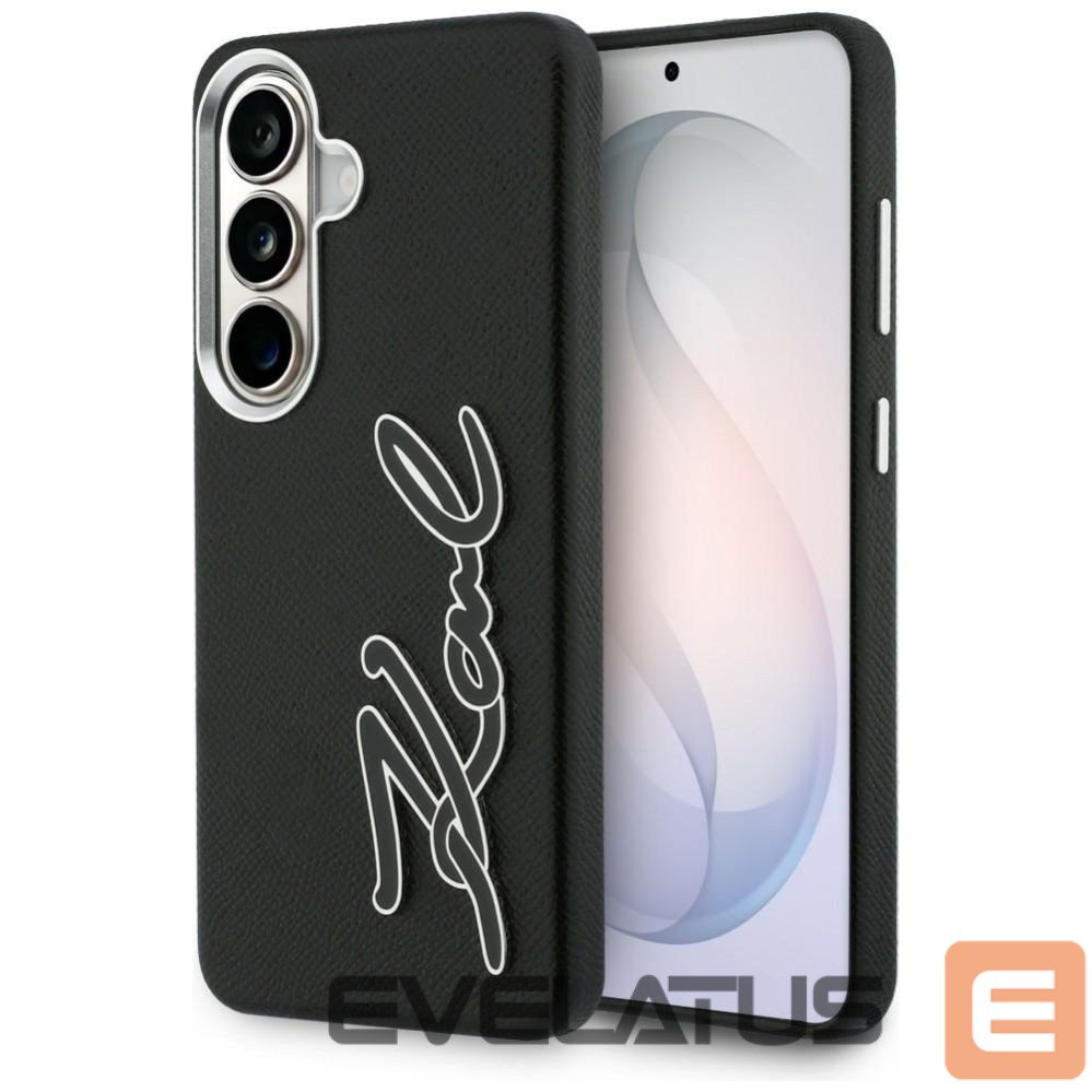 Other goods Karl Lagerfeld Karl Lagerfeld Grained Signature Metal Resin Logo Case for Samsung Galaxy S26 - Black