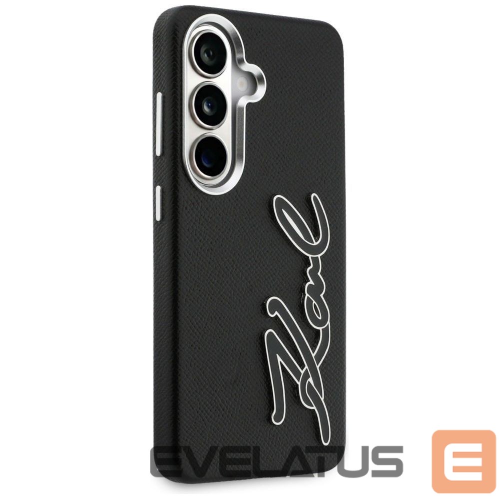 Other goods Karl Lagerfeld Karl Lagerfeld Grained Signature Metal Resin Logo Case for Samsung Galaxy S26 - Black