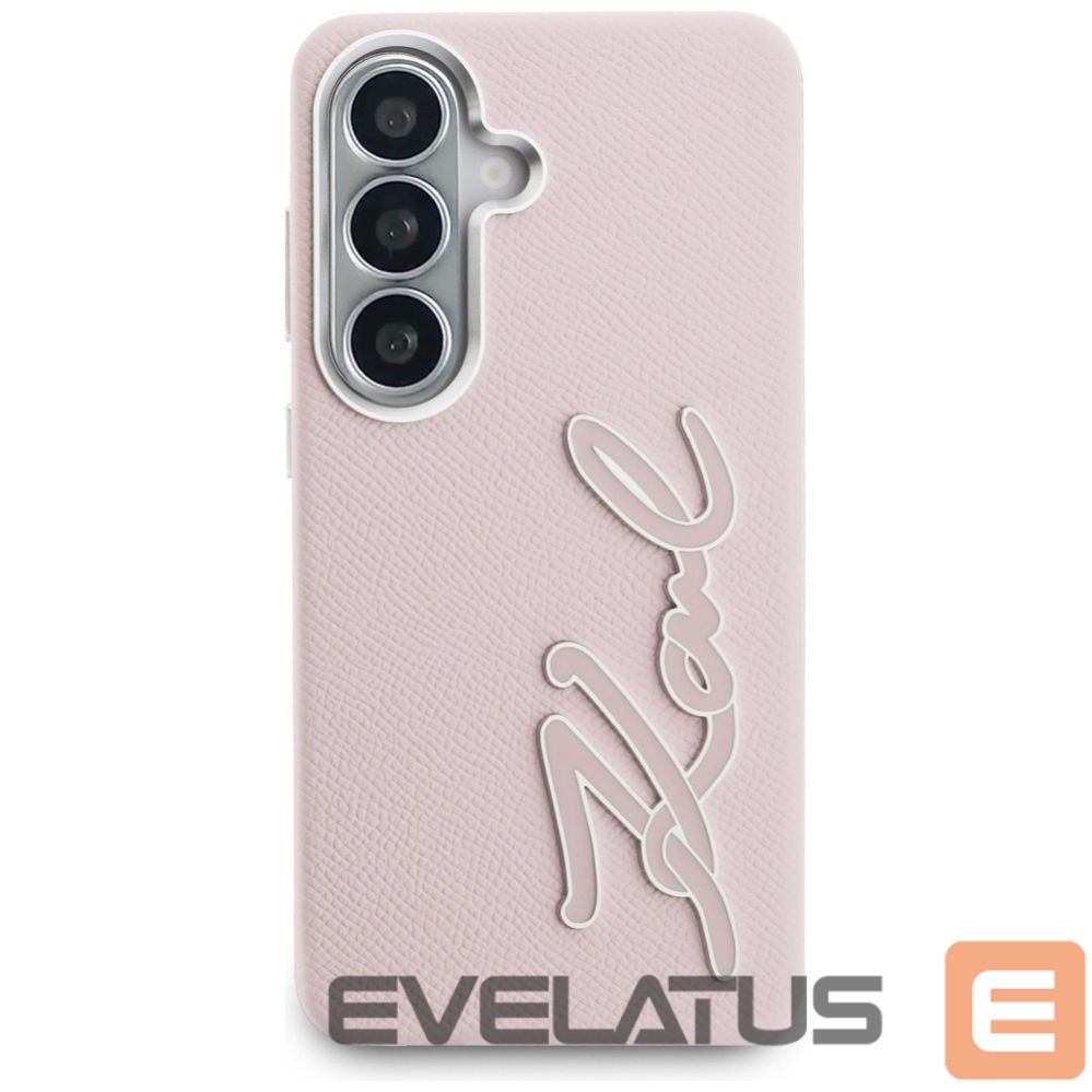 Other goods Karl Lagerfeld Karl Lagerfeld Grained Signature Metal Resin Logo Case for Samsung Galaxy S26 - Pink