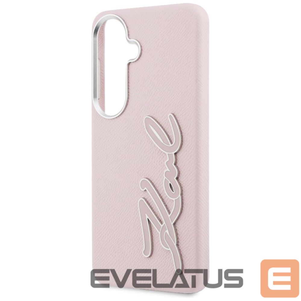 Other goods Karl Lagerfeld Karl Lagerfeld Grained Signature Metal Resin Logo Case for Samsung Galaxy S26 - Pink