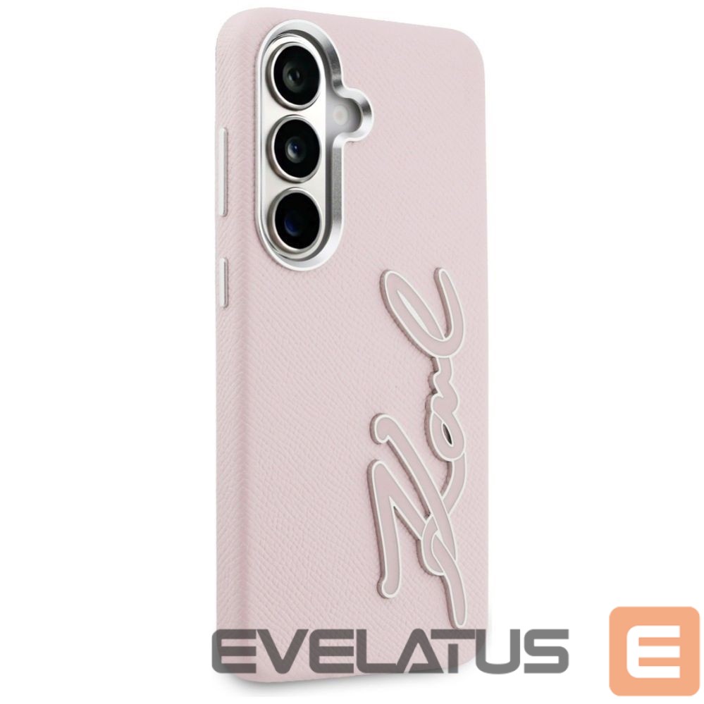 Other goods Karl Lagerfeld Karl Lagerfeld Grained Signature Metal Resin Logo Case for Samsung Galaxy S26 - Pink