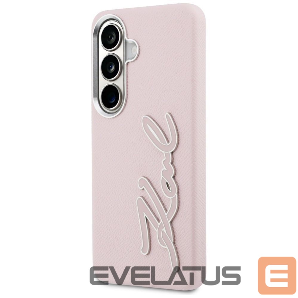 Other goods Karl Lagerfeld Karl Lagerfeld Grained Signature Metal Resin Logo Case for Samsung Galaxy S26 - Pink