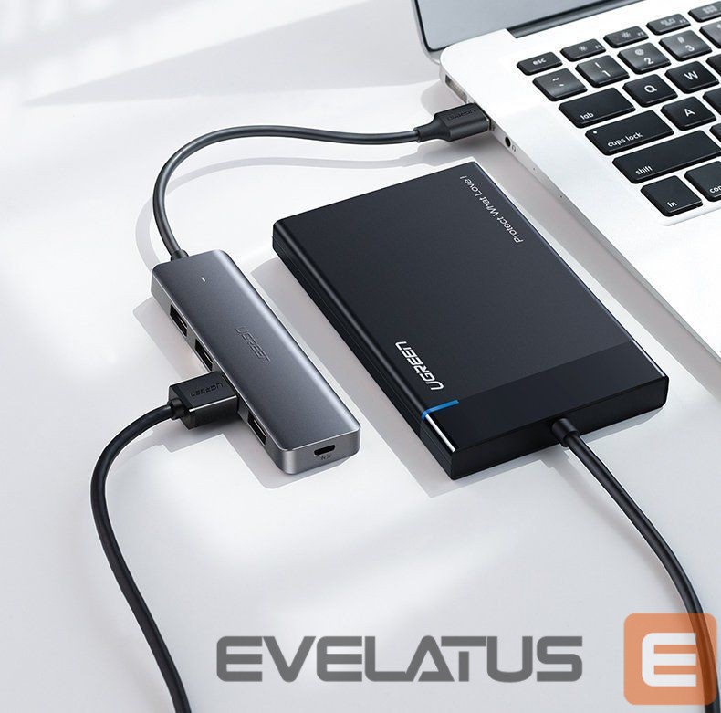 Kaabel Ugreen Ugreen USB HUB - 4x USB 3.2 Gen 1 with micro USB power port gray (CM219 50985)