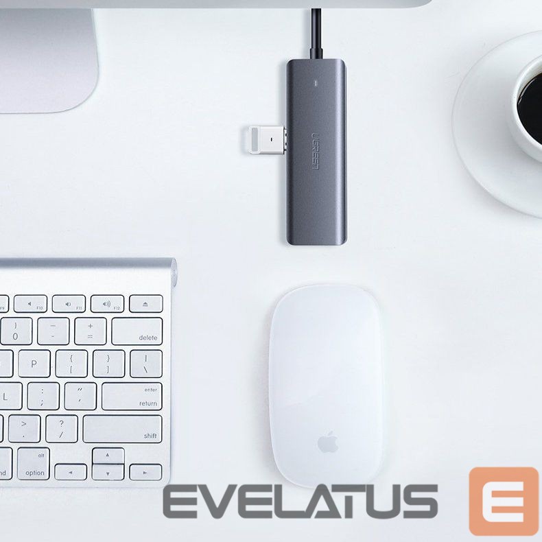 Kaabel Ugreen Ugreen USB HUB - 4x USB 3.2 Gen 1 with micro USB power port gray (CM219 50985)