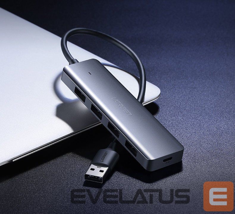 Kaabel Ugreen Ugreen USB HUB - 4x USB 3.2 Gen 1 with micro USB power port gray (CM219 50985)