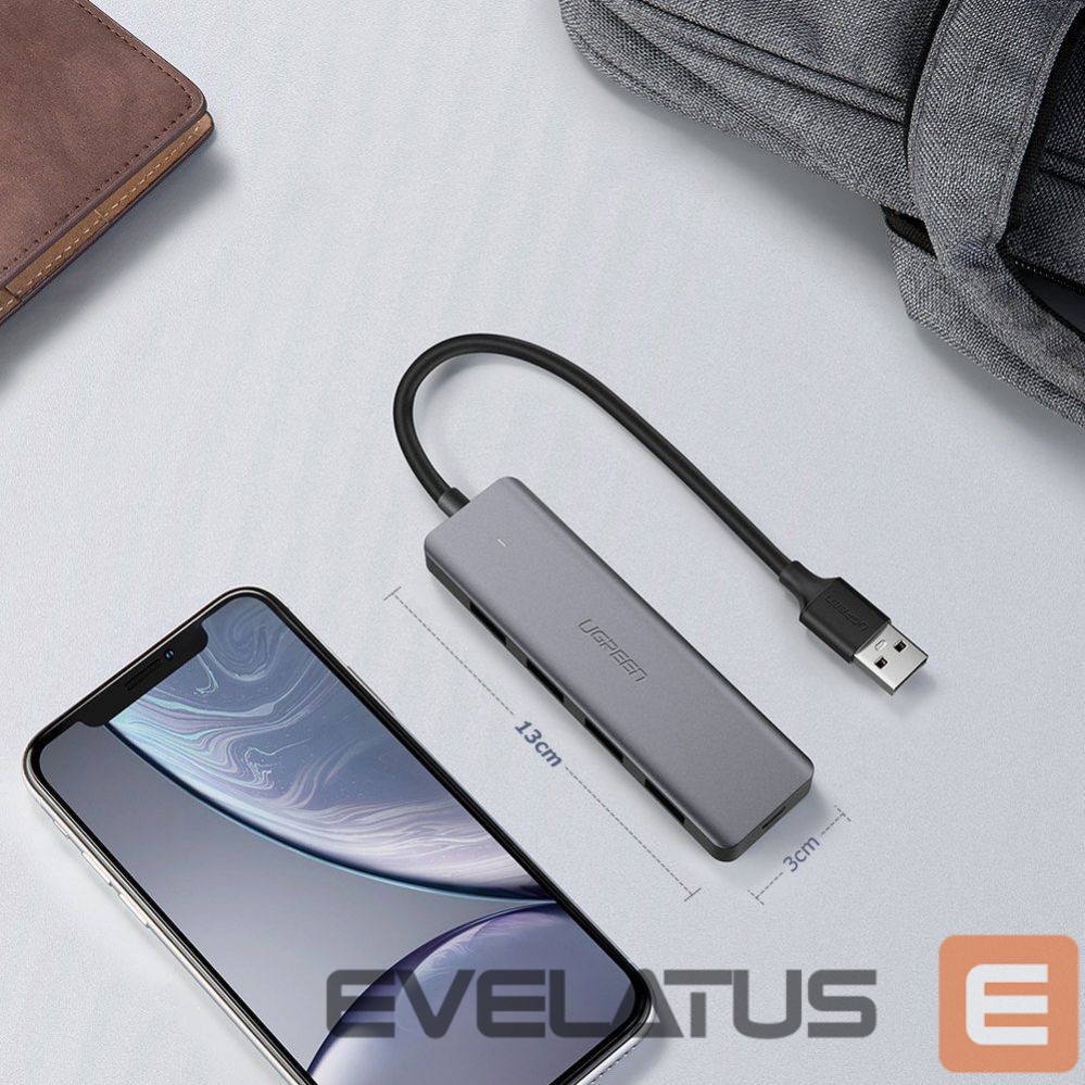 Kaabel Ugreen Ugreen USB HUB - 4x USB 3.2 Gen 1 with micro USB power port gray (CM219 50985)