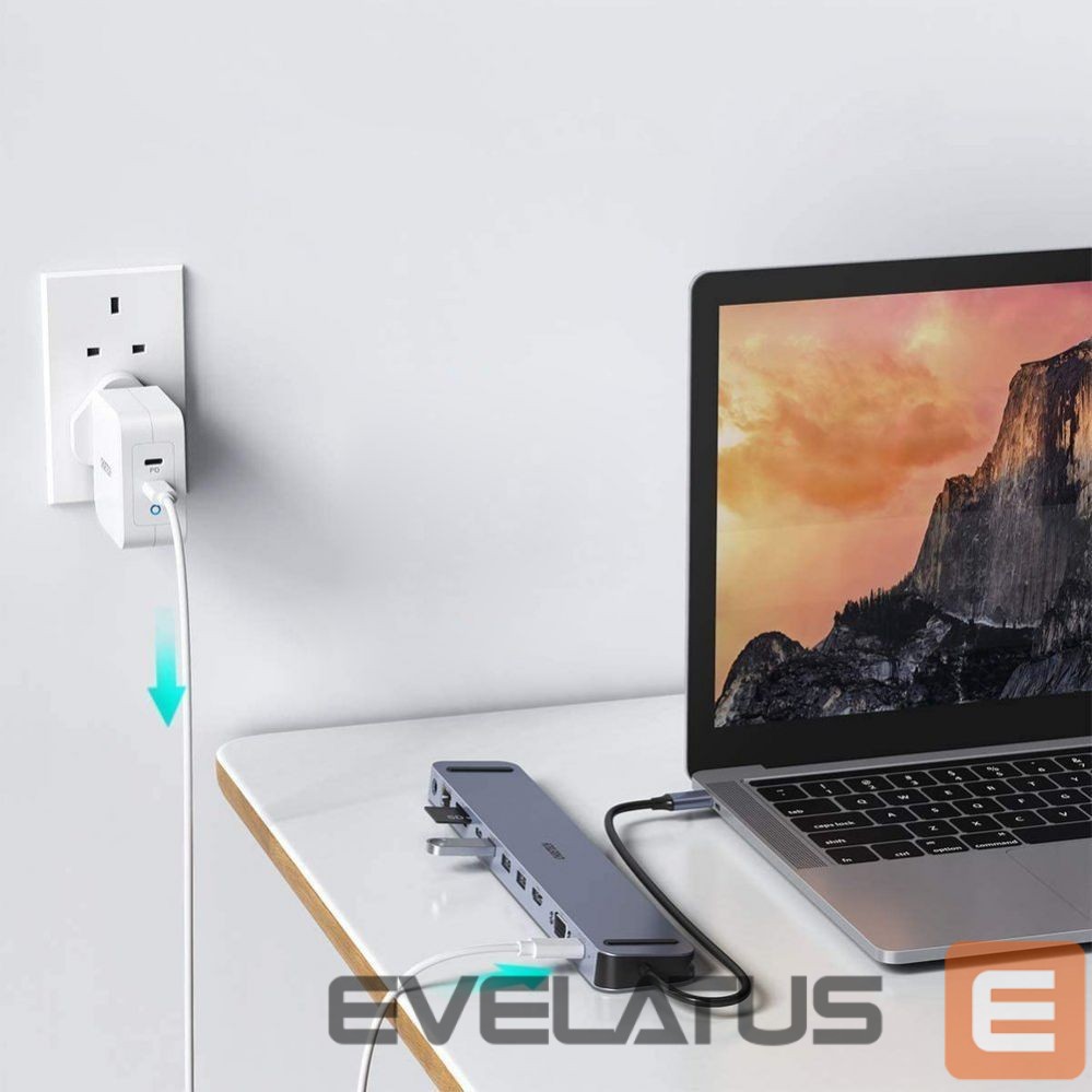 Cable Choetech Choetech docking station multifunctional adapter HUB USB Typ C 11in1 100W PD gray (HUB-M20)