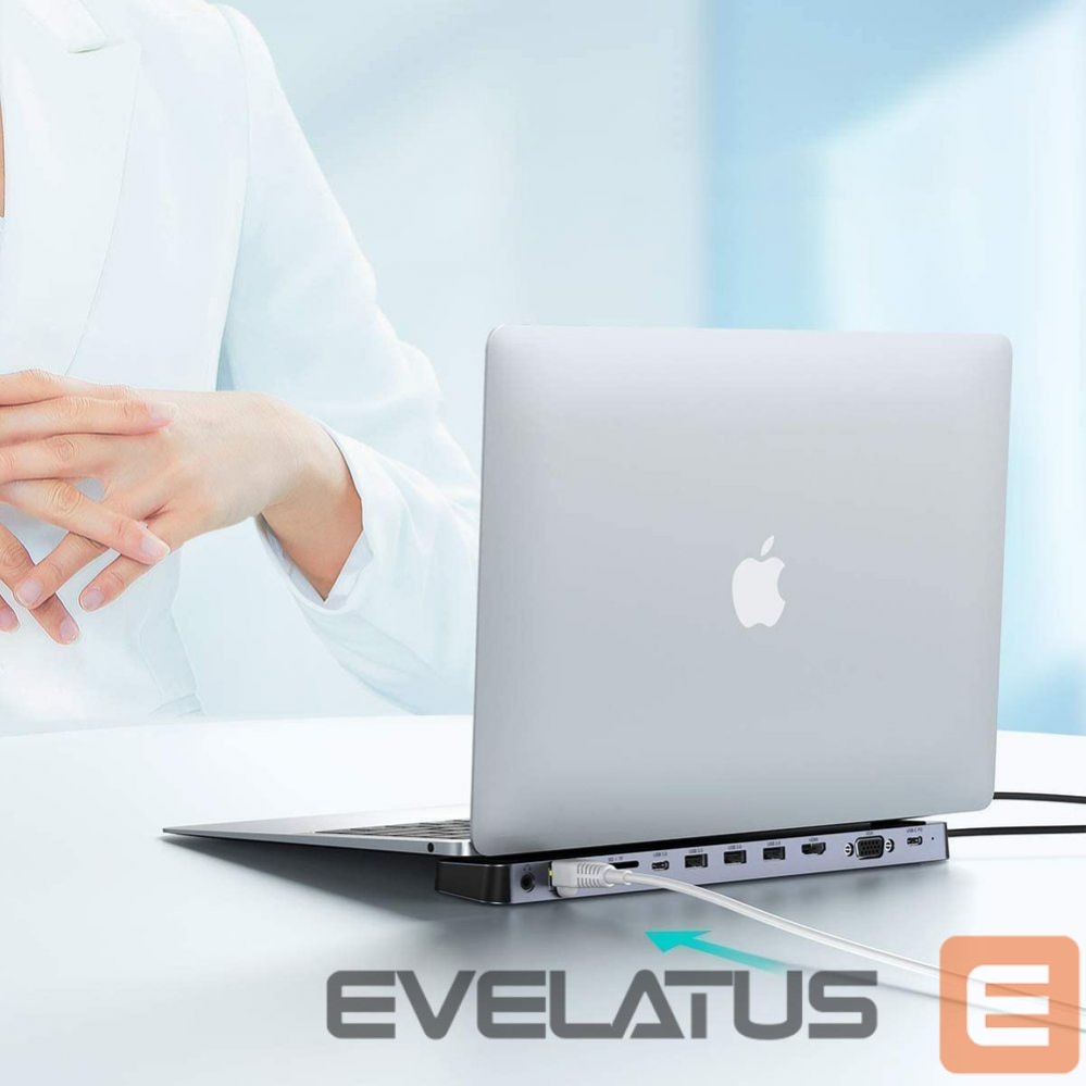 Cable Choetech Choetech docking station multifunctional adapter HUB USB Typ C 11in1 100W PD gray (HUB-M20)