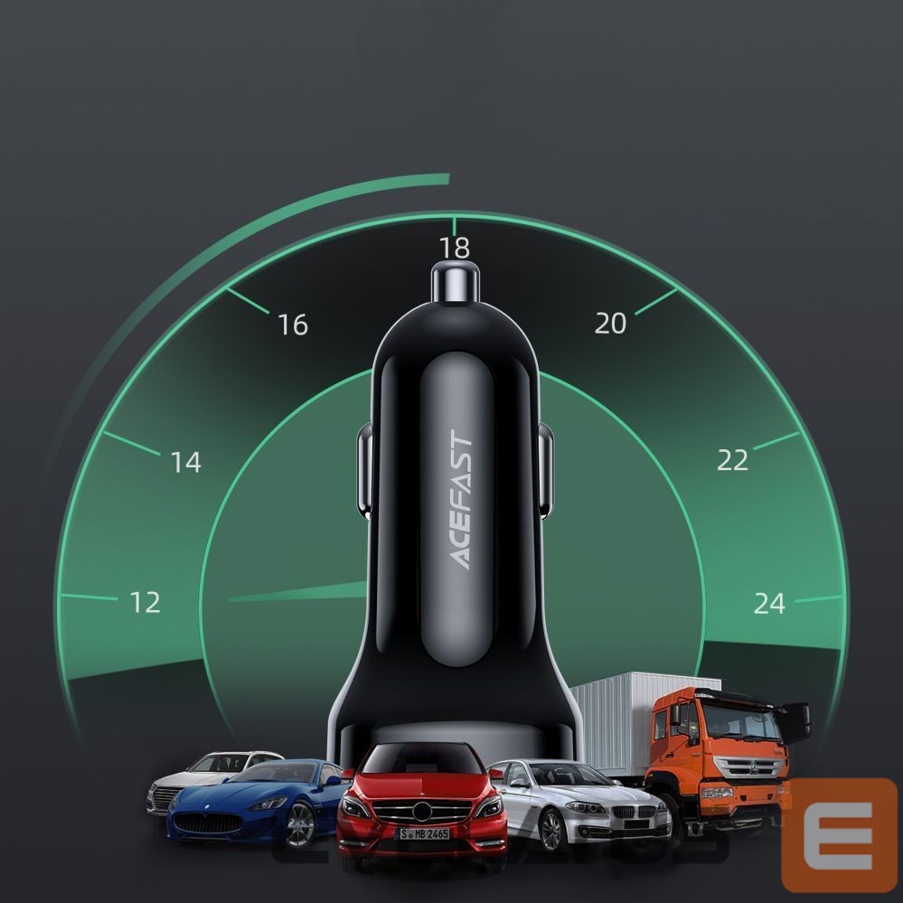 Adapter Acefast Acefast car charger 66W USB Type C / USB, PPS, Power Delivery, Quick Charge 4.0, AFC, FCP black (B4 black)