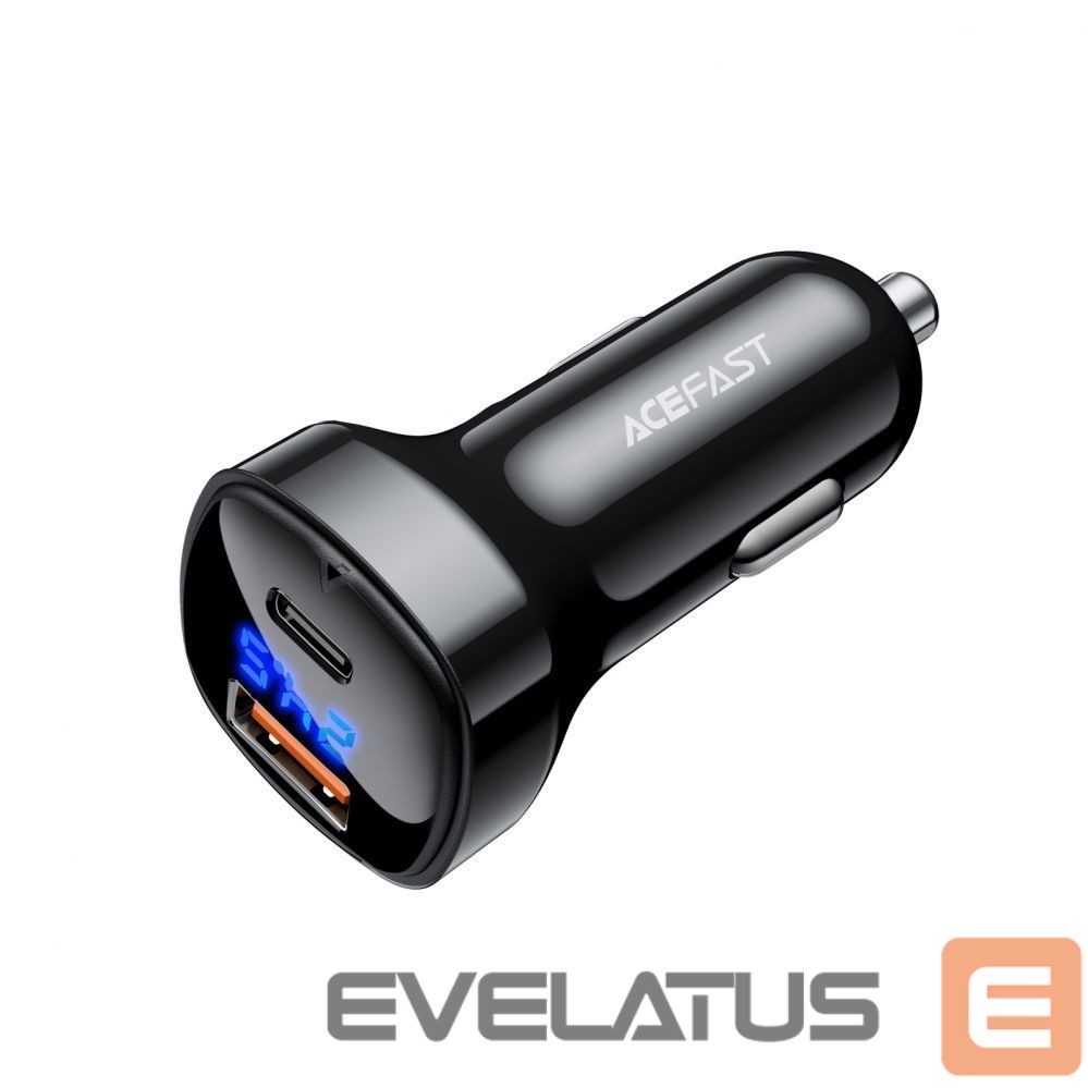 Adapter Acefast Acefast car charger 66W USB Type C / USB, PPS, Power Delivery, Quick Charge 4.0, AFC, FCP black (B4 black)