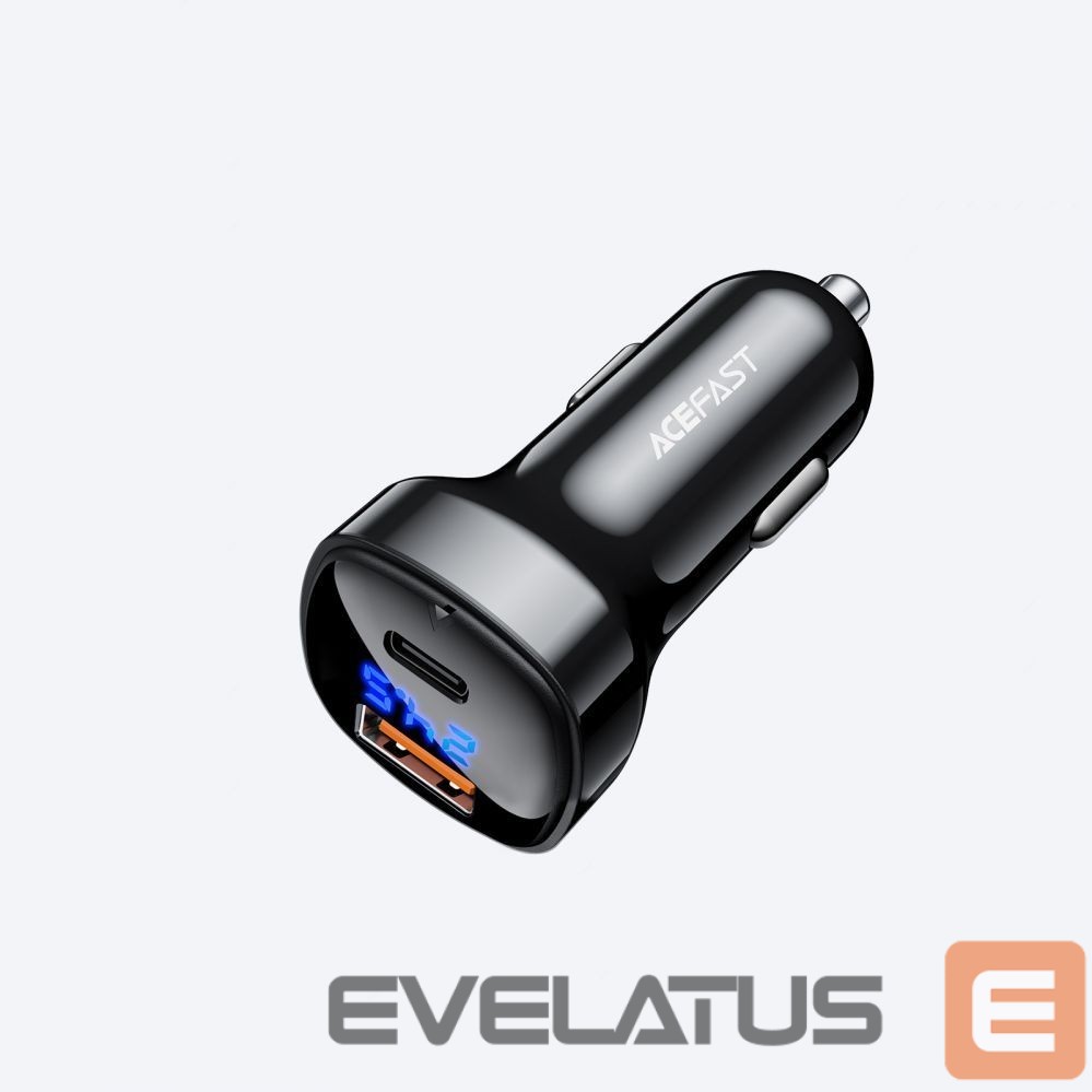 Adapter Acefast Acefast car charger 66W USB Type C / USB, PPS, Power Delivery, Quick Charge 4.0, AFC, FCP black (B4 black)
